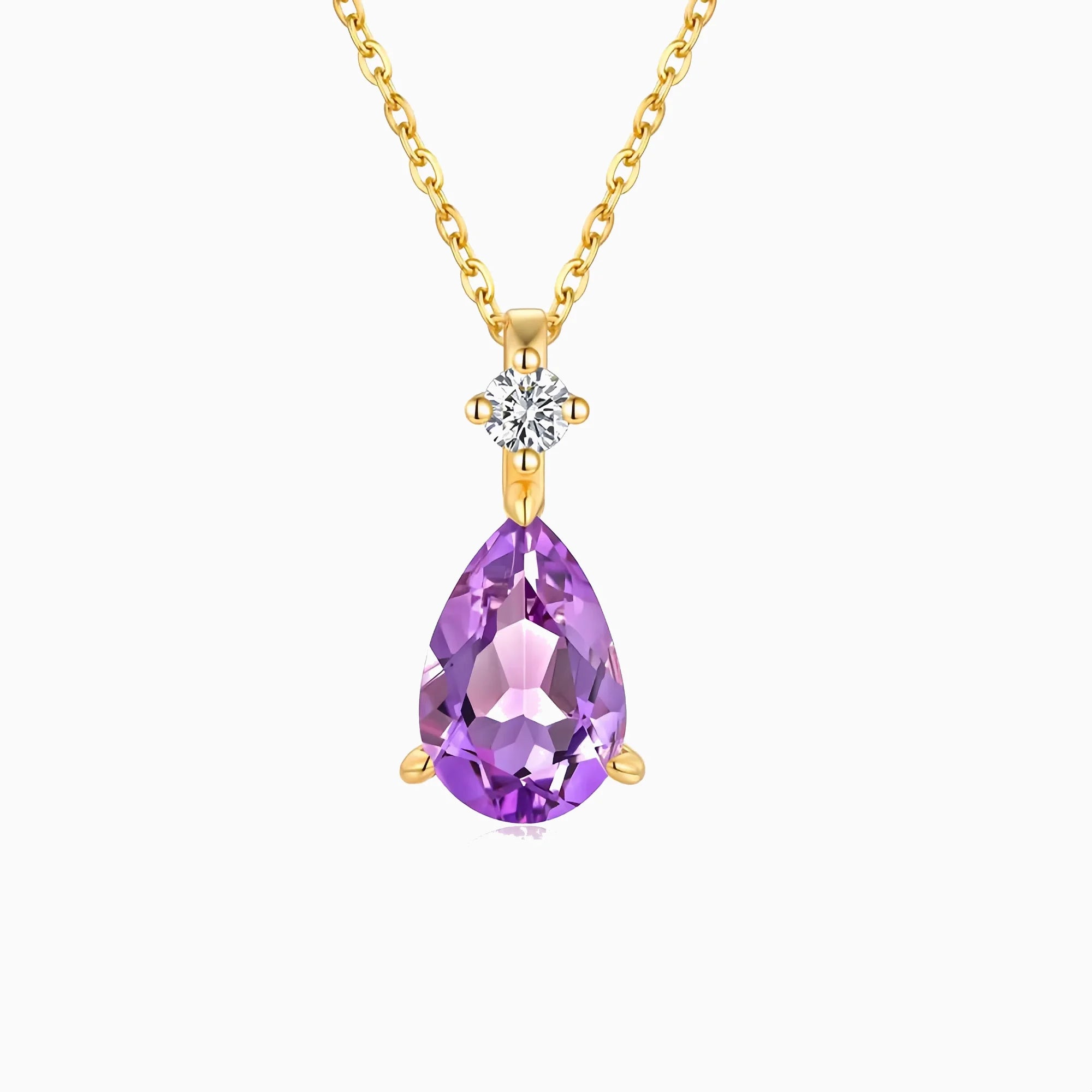 Third Eye Waterfall Amethyst Necklace in 14K Gold Vermeil