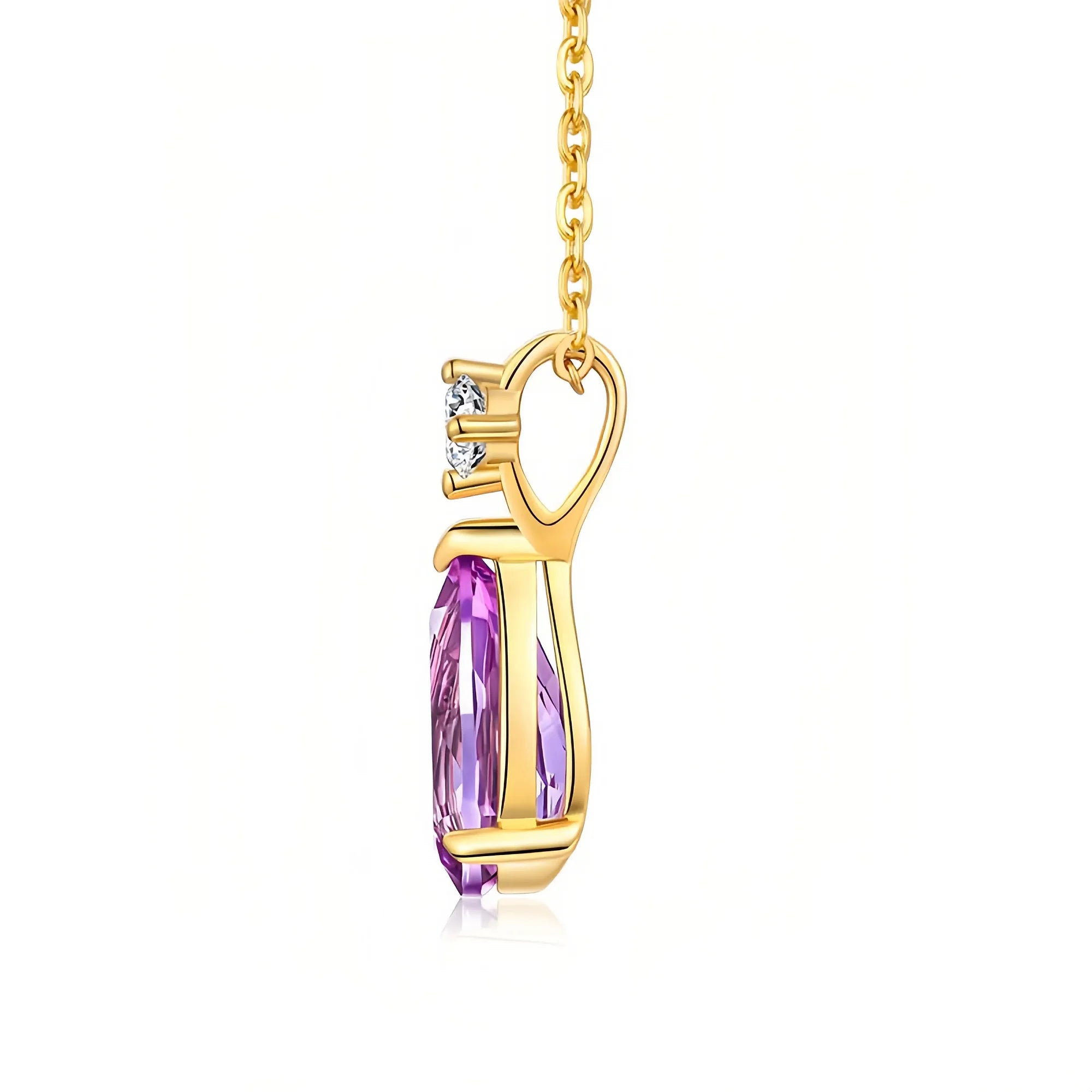 Third Eye Waterfall Amethyst Necklace in 14K Gold Vermeil