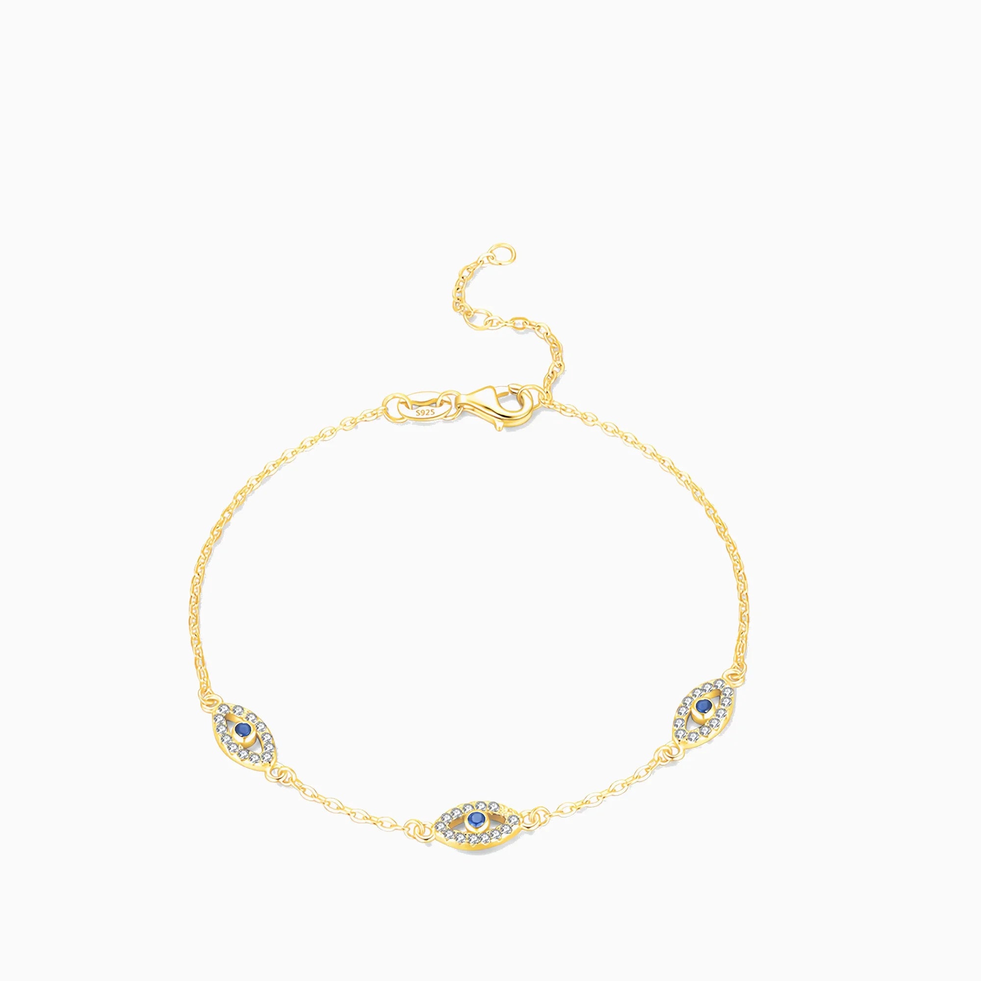 Triple Sapphire Evil Eye Sentinel Bracelet