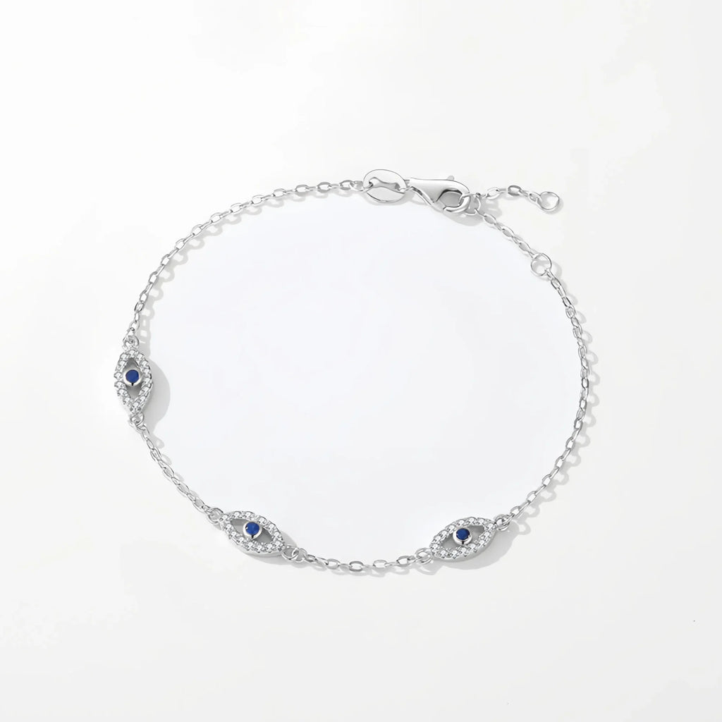 Triple Sapphire Evil Eye Sentinel Bracelet