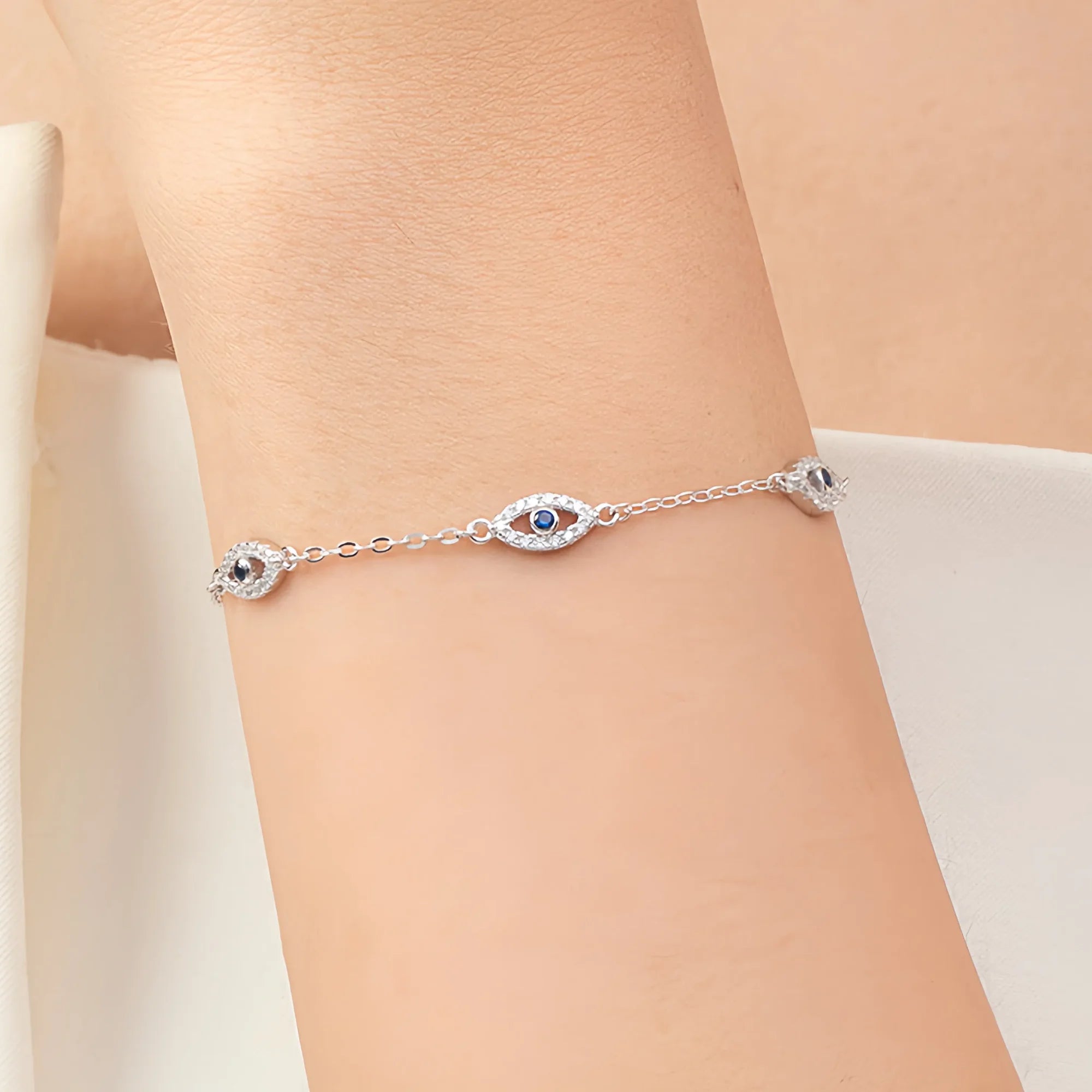 Triple Sapphire Evil Eye Sentinel Bracelet